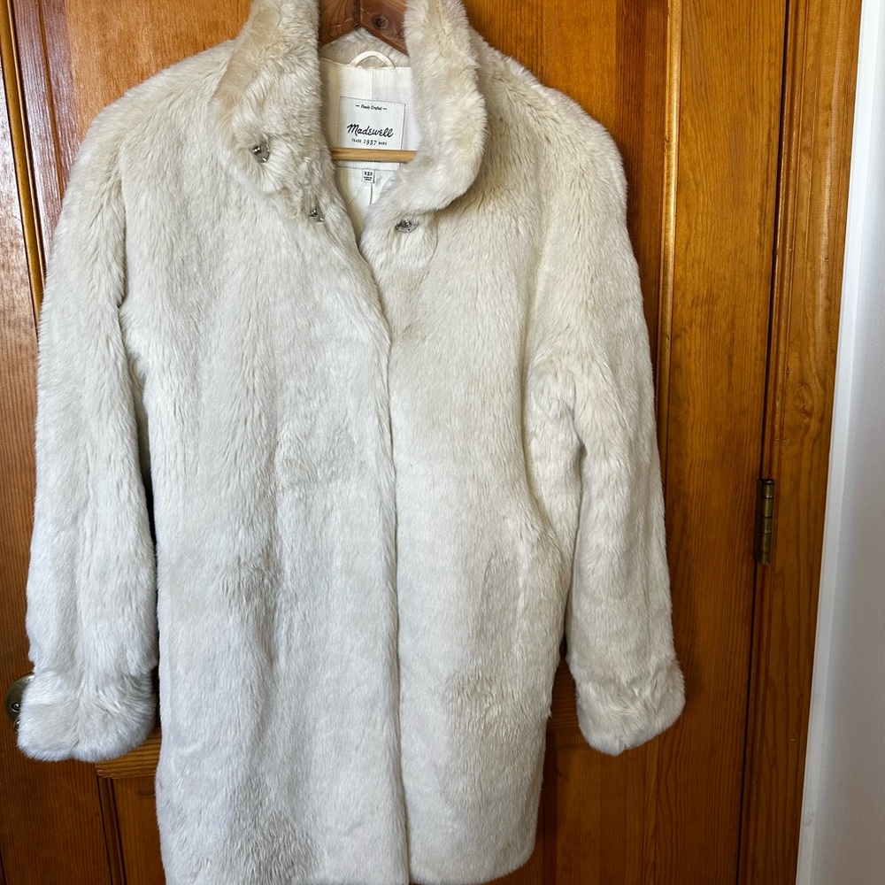 Madewell Cream Fur-Trimmed Jacket